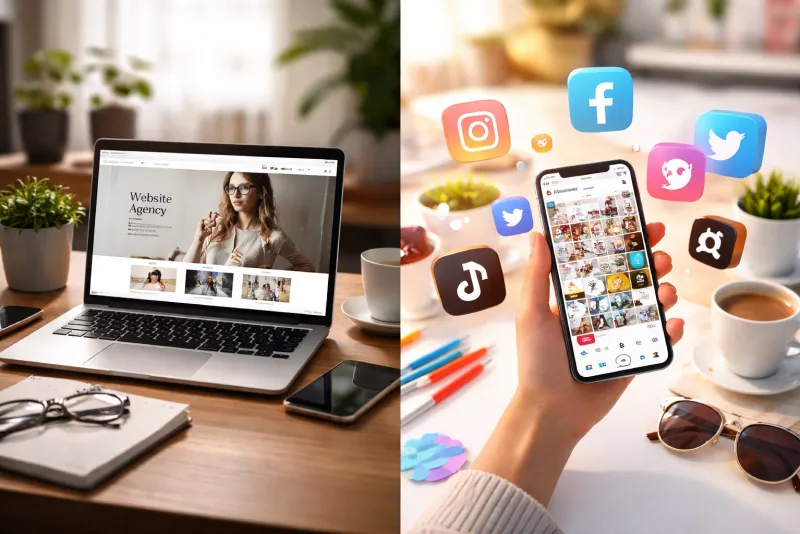 website vs social media