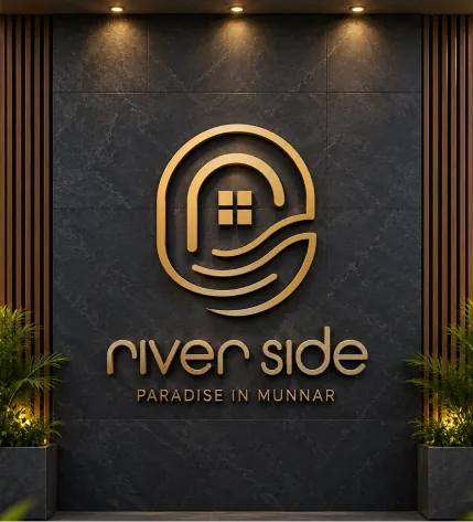 Riverside Paradise logo on a reception wall