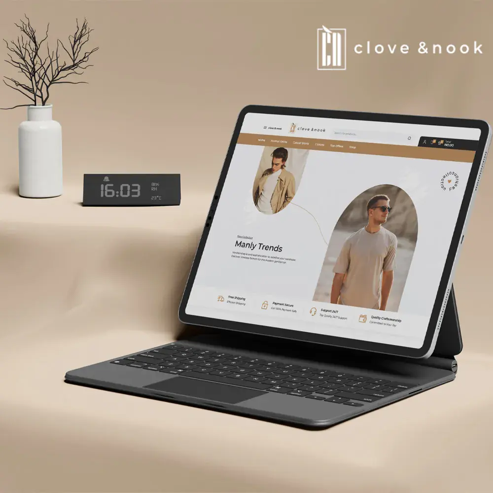 Clove and Nook website from the SilverHost portfolio